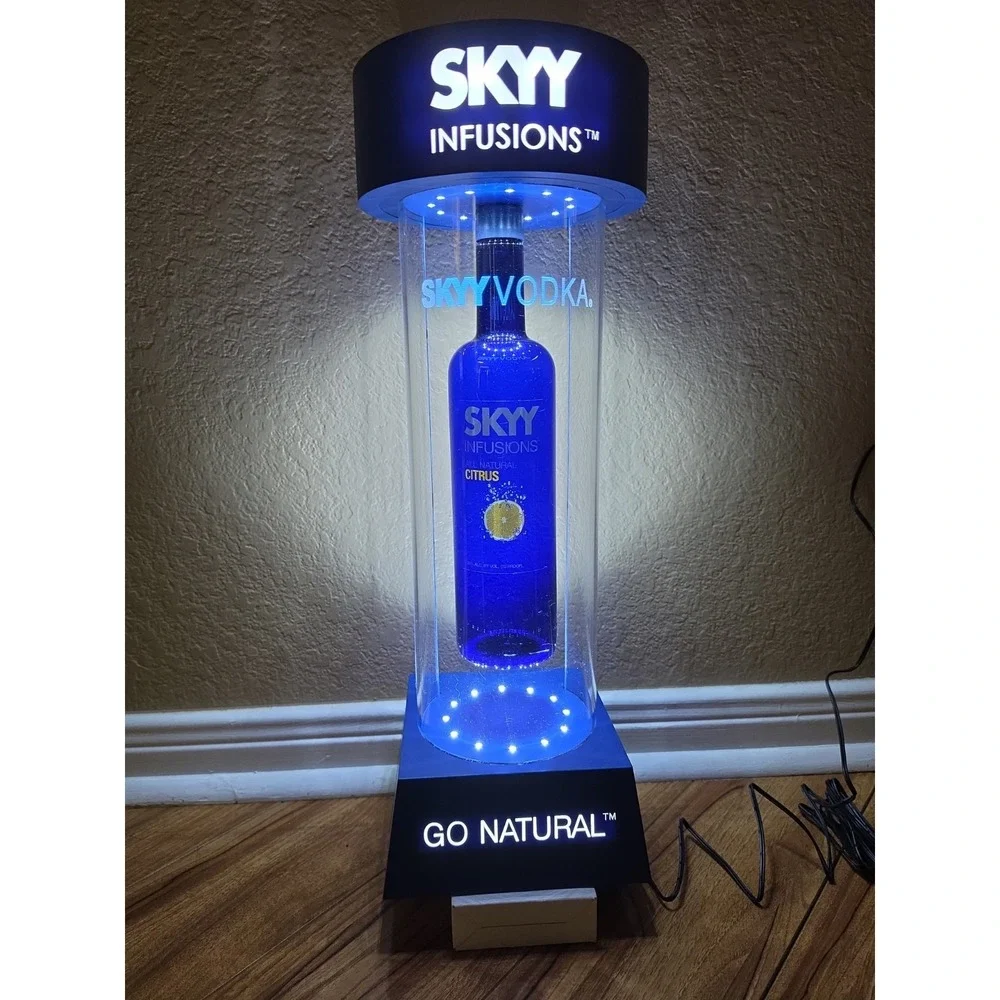 SKYY Vodka Infusions Levitating Bottle Bar LED Display 2008 Promo Original Box